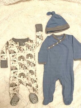 Burt’s Bees Organic Set of 2 Footies 0-3m